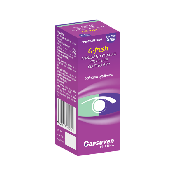 G-Fresh Carboximetilcelulosa+Glicerina Solución Oftálmica  X 10Ml Capsuven