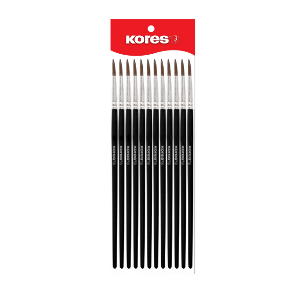 Kores Pincel Escolar Pelo De Buey N-6 X 12 Unidades
