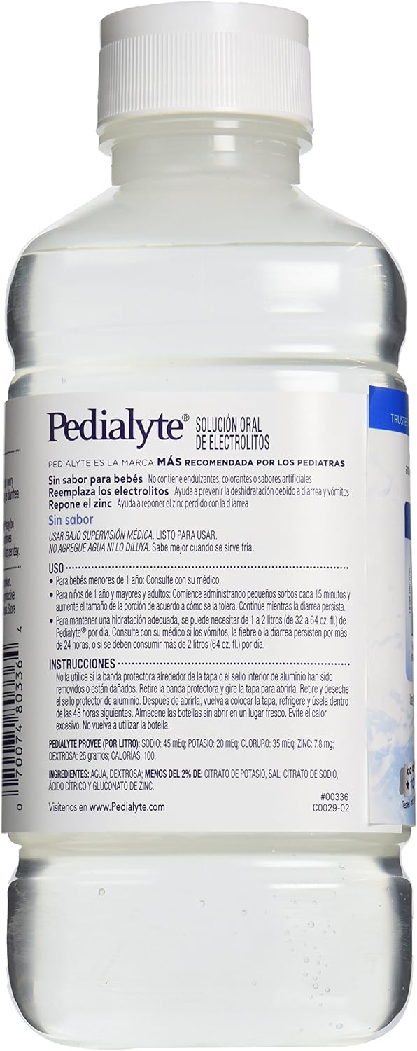 Pedialyte Unflavored Electrolite Solución Oral 1Lt - Imagen 3