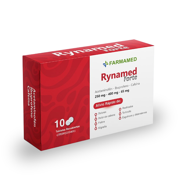 Rynamed Forte Acetaminofen+Ibuprofeno+Cafeina X 10 Tabletas Farmamed