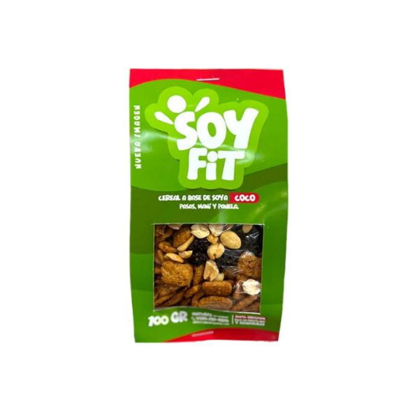 Soy Fit Cereal A Base De Soya Coco Pasas Maní 100Gr.