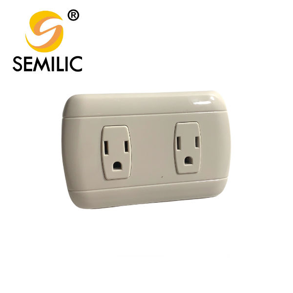 Semilic Toma Corriente Doble Para Empotrar Con Tierra Sem0002