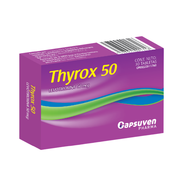 Thyrox Levotiroxina Sódica 50Mcg X 30 Tabletas Capsuven