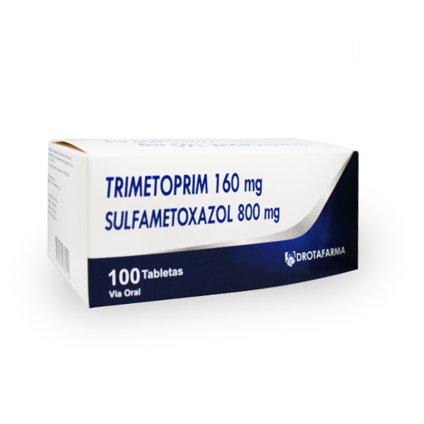 Trimetoprim + Sulfametoxazol160Mg/800Mg X 10 Tabletas De Dispensador Drotafarma