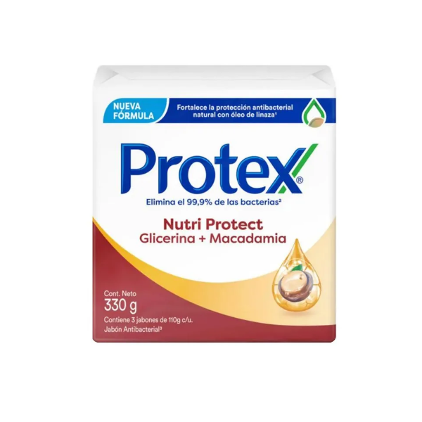 Protex Jabon Nutri Protect Glicerina & Macadamia  X3 Unidades