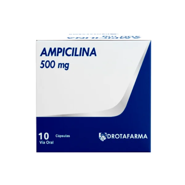 Ampicilina 500Mg X 10 Cápsulas De Dispensador Drotafarma