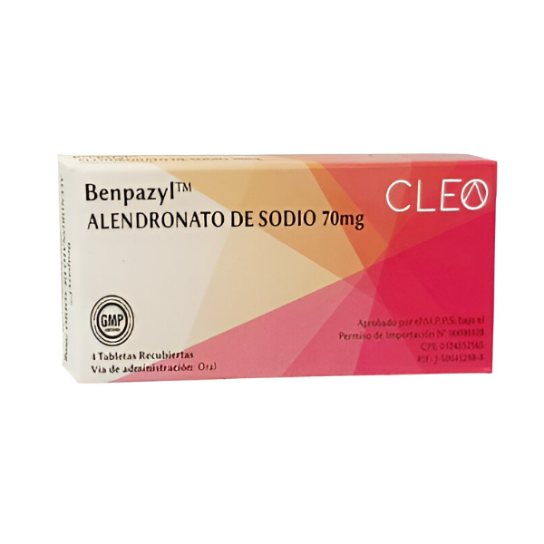 Benpazyl- Alendronato De Sodio 70Mg X 4 Tabletas Cleo Pharma