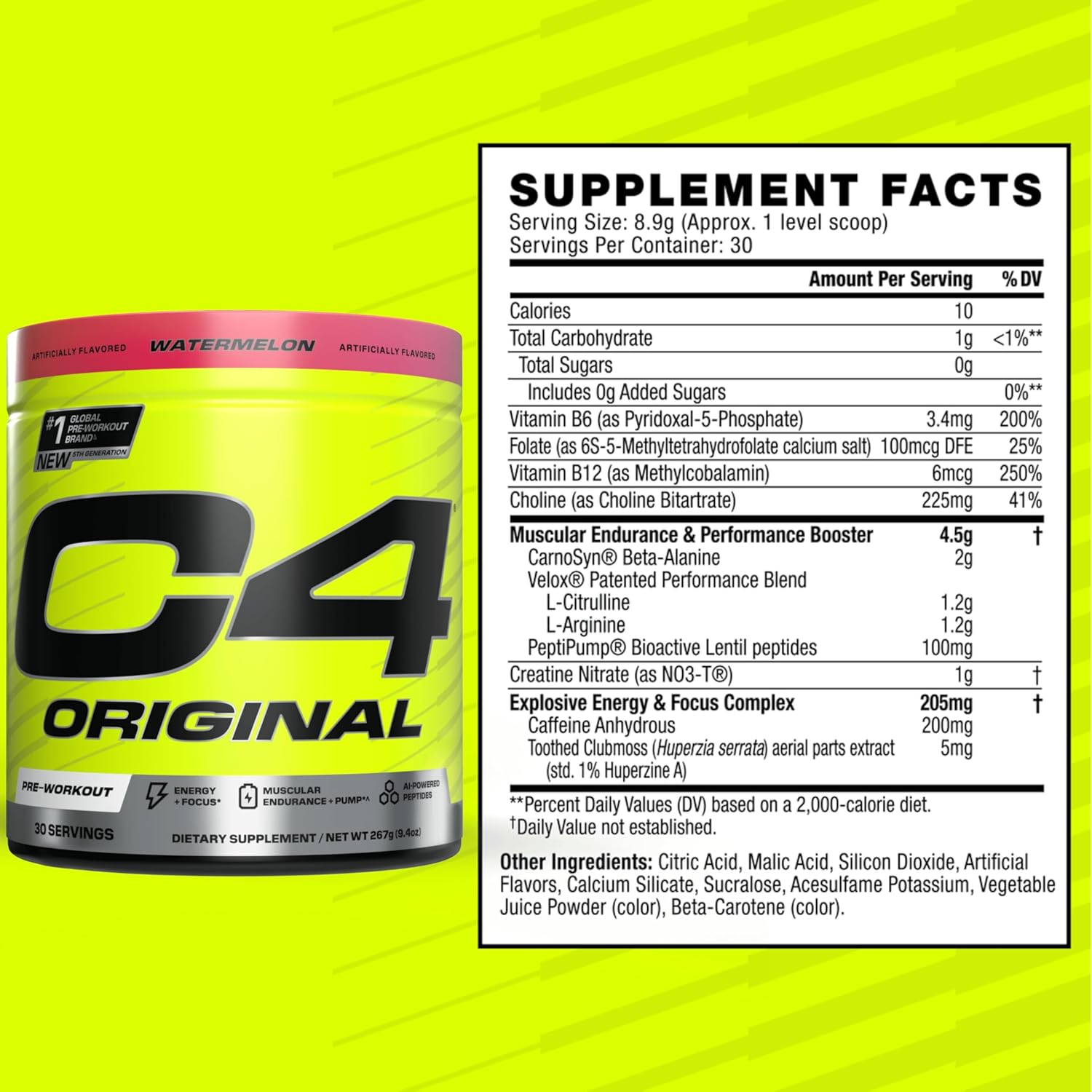 C4 Original Pre-Workout Watermelon X 30 Servings 282Gr - Imagen 2