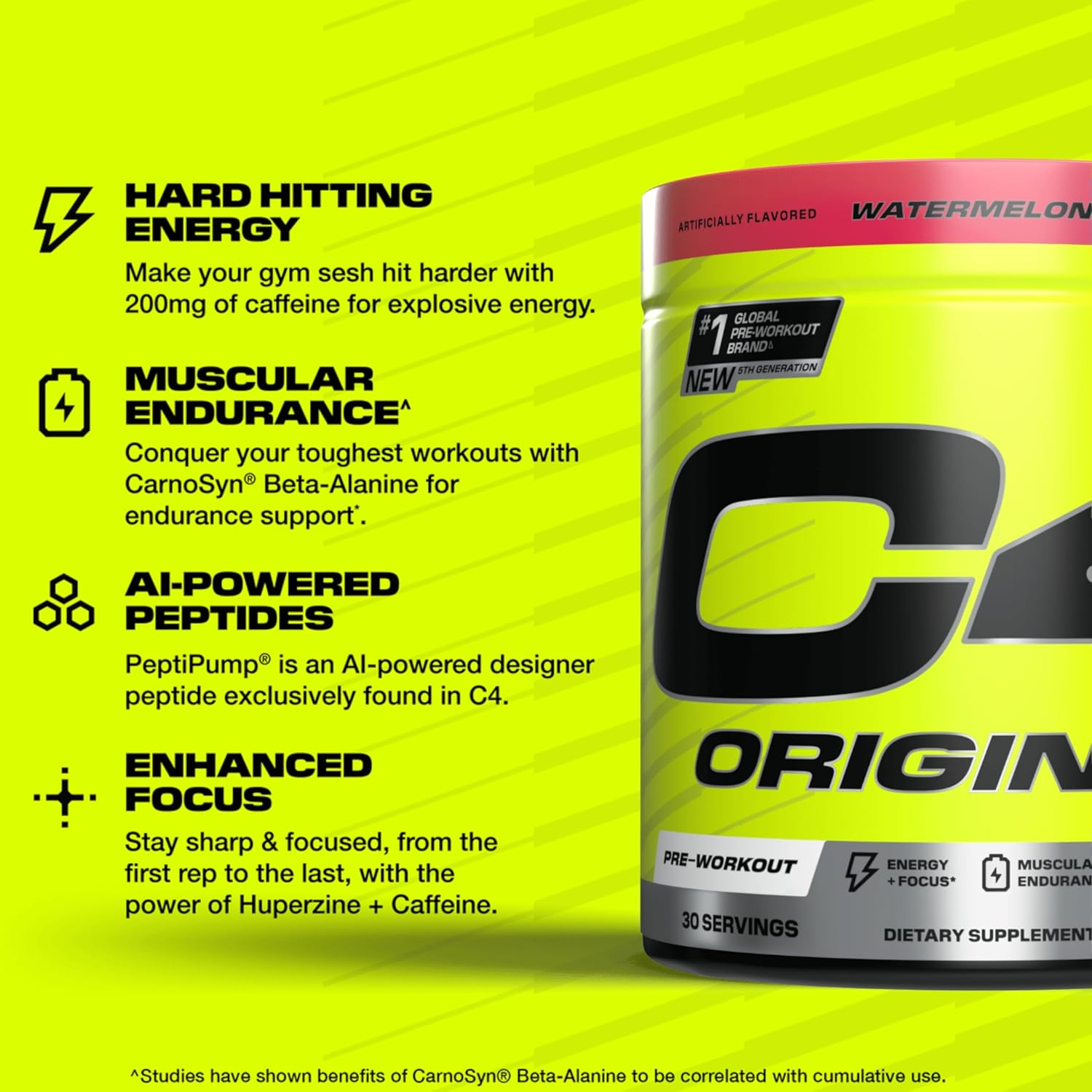 C4 Original Pre-Workout Watermelon X 30 Servings 282Gr - Imagen 3