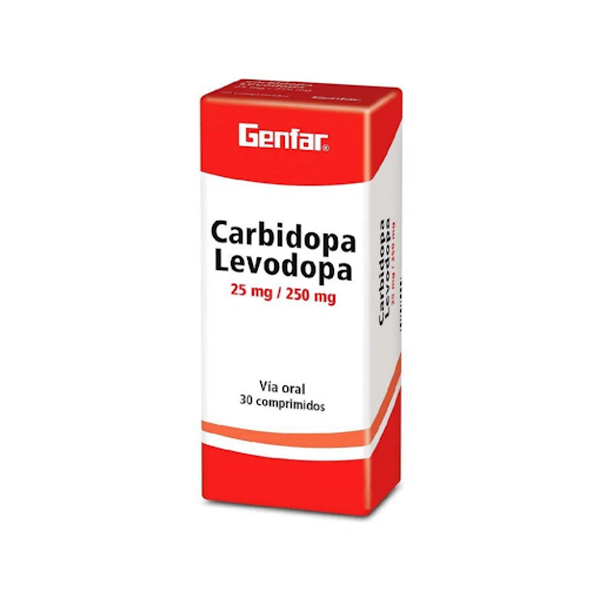 Carbidopa + Levodopa 25Mg/250Mg X 10 Tabletas De Dispensador Genfar
