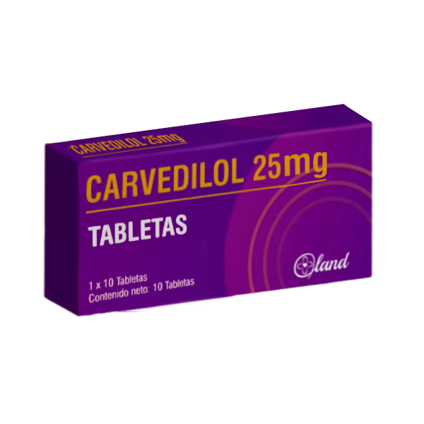 Carvedilol 25Mg X 10 Tabletas Land