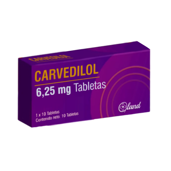 Carvedilol 6.25Mg X 10 Tabletas Land
