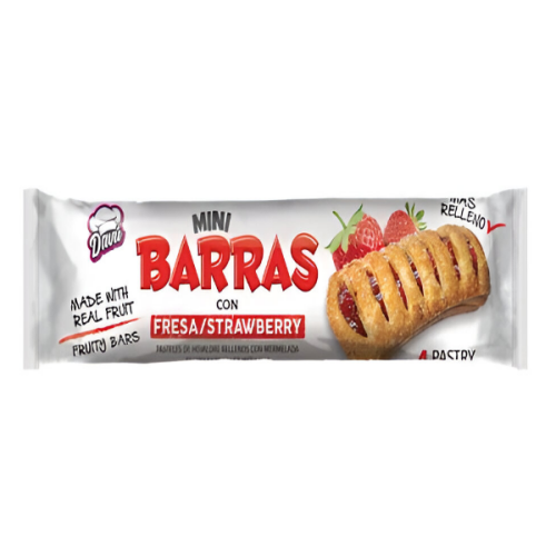 Davu Mini Barras Rellenas Con Fresa 100Grs
