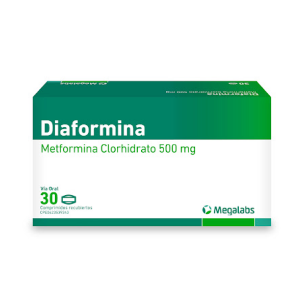Diaformina Metformina 500Mg X 30 Comprimidos Megalabs