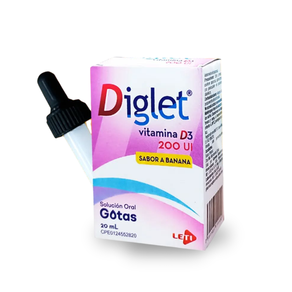 Diglet Vitamina D 200Ui Sabor Banana Solución Oral Gotas 20Ml Leti