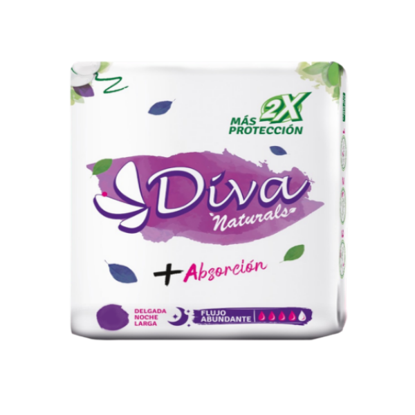 Diva Toallas Delgada Noche Larga Mas Proteccion X 24Unidades.