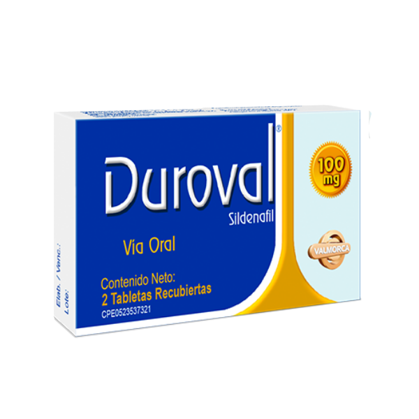 Duroval Sildenafilo 100Mg X 2 Tabletas Recubiertas Valmorca
