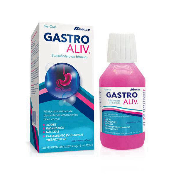 Gastro Aliv. Subsalicilato De Bismuto 262Mg/15Ml X 120Ml  Maver