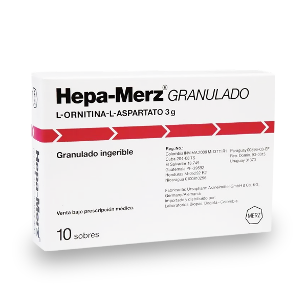 Hepa-Merz L-Ornitina L-Aspartato 3Gr X 10 Sobres Merz