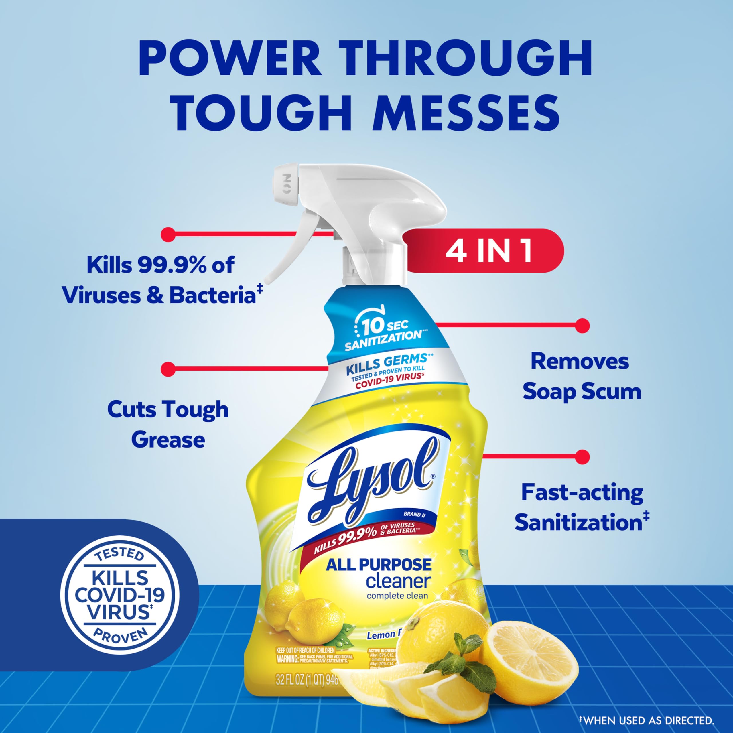 Lysol Limpiador Multiusos All Purpose Lemon Breezer Spray X946Ml - Imagen 2