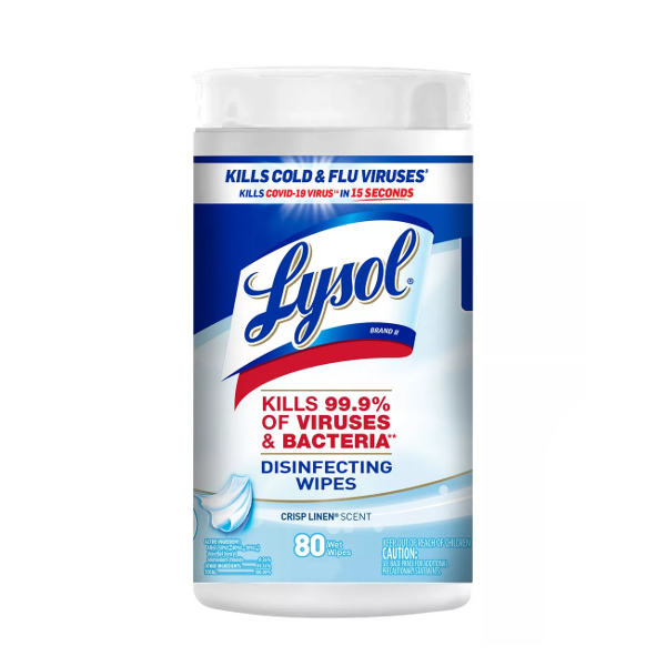 Lysol Toallitas Desinfectantes Viruses & Bacteria Crisp Linen X 80 Unidades