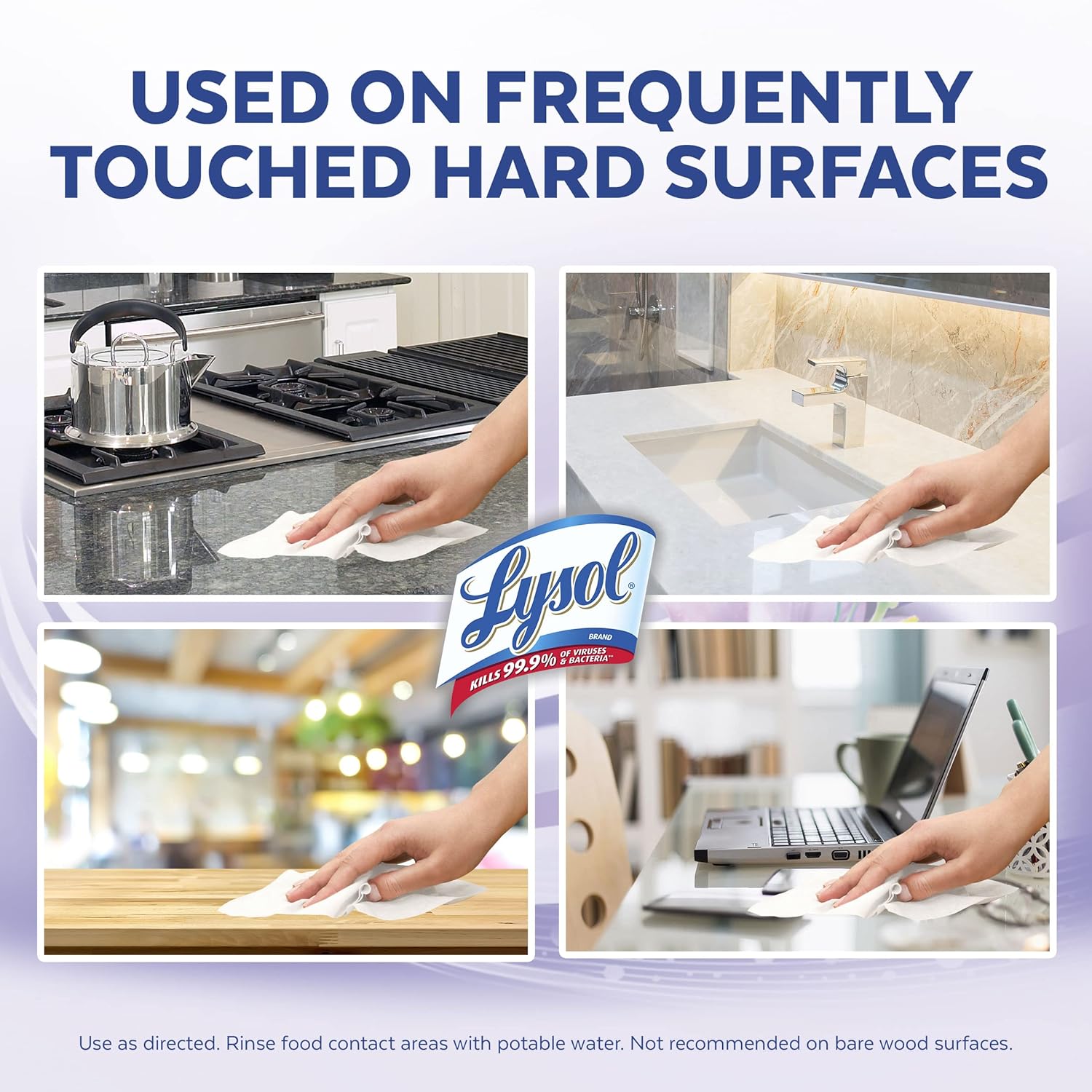 Lysol Toallitas Desinfectantes Viruses & Bacteria Early Morning X 80 Unidades - Imagen 4