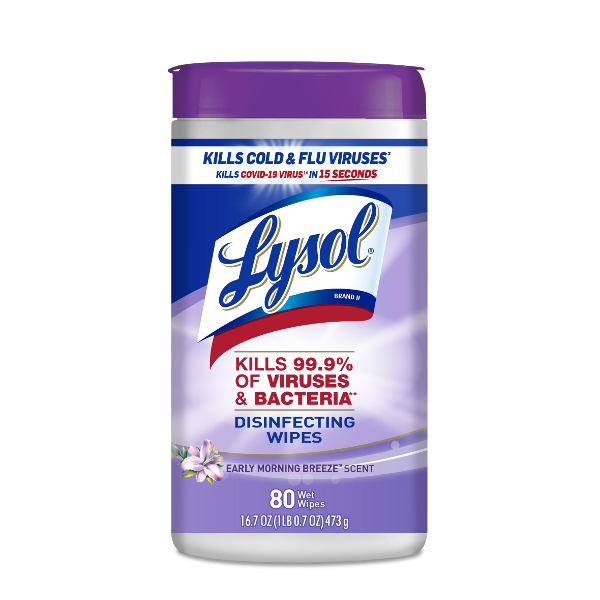Lysol Toallitas Desinfectantes Viruses & Bacteria Early Morning X 80 Unidades