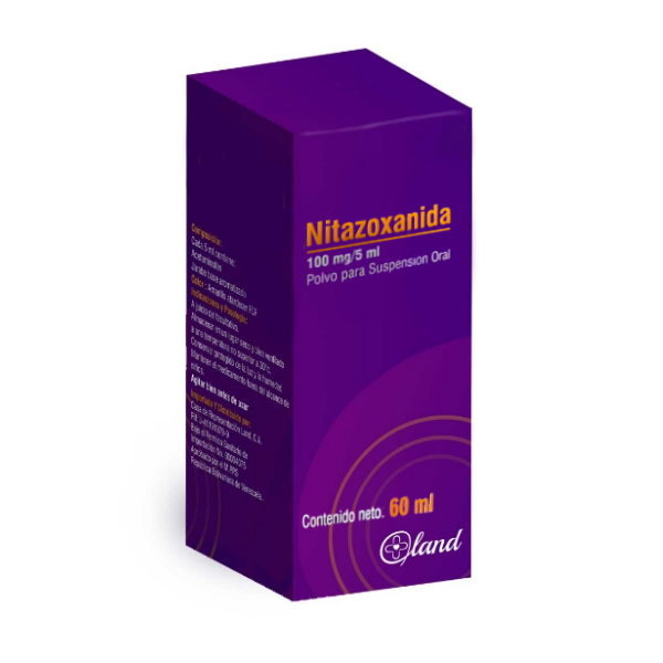 Nitazoxanida Suspensión Polvo 100Mg/5Ml X 60Ml Land