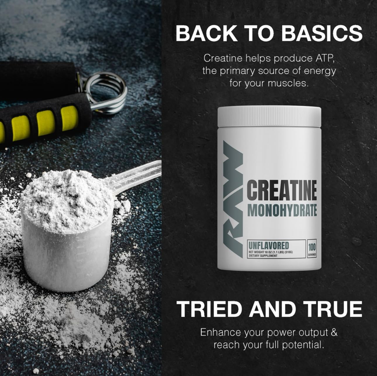 Raw Essentials Creatine Monohydrate Polvo Sin Sabor 500Gr - Imagen 2