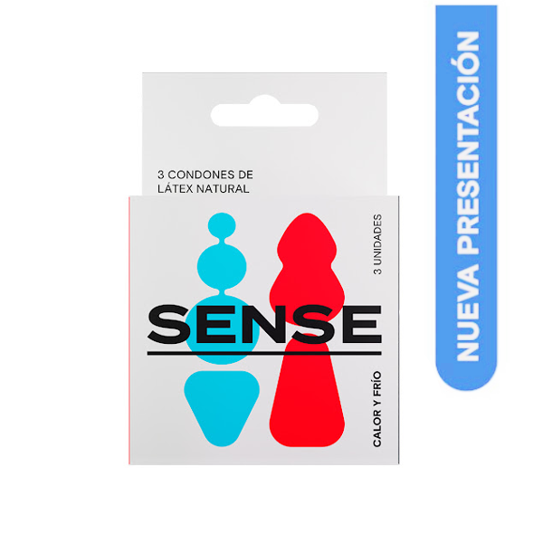 Sense Preservativo Natural Calor Frio X 3 Unidades