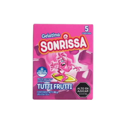 Sonrissa Gelatina Sabor Tutti-Frutti 66Gr.