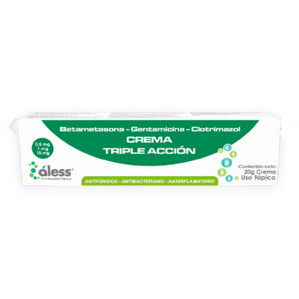 Triple Acción Betametasona + Clotrimazol + Neomicina Crema X 20Gr Aless