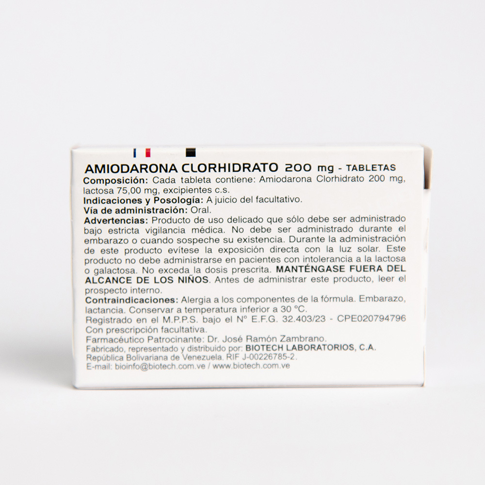 Amiodarona 200mg x 10 Tabletas - Biotech - Imagen 2