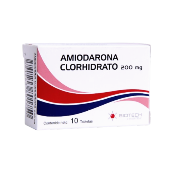 Amiodarona  200mg x 10 Tabletas - Biotech