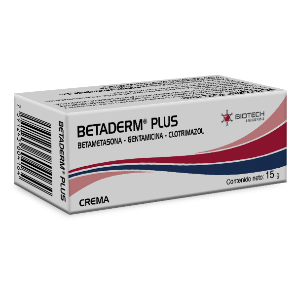 Betaderm Plus Betametasona+Clotrimazol+Gentamicina Crema 15gr - Biotech