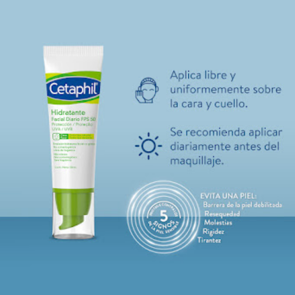 Cetaphil Crema Hidratante Facial 50Spf 50Ml. Galderma - Imagen 4