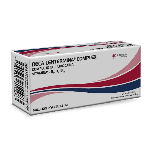 Deca Lentermina Complejo B + Lidocaína Ampolla 2Ml Kit X 3 Unidades Biotech