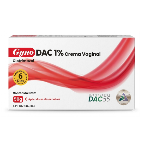 Gyno Dac Clotrimazol 1% Crema Vaginal 6 Aplicadores X 50Gr. Dac55