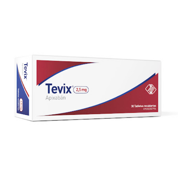 Tevix Apixaban 2.5Mg X 30 Tabletas Zuoz