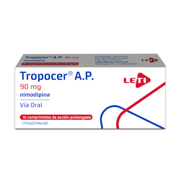 Tropocer A.P Nimodipina 90Mg X 10 Comprimidos Leti