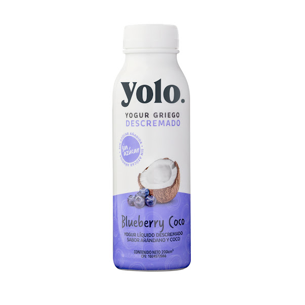 Yolo Yogurt Griego Liquido Blueberry Coco X 200Ml