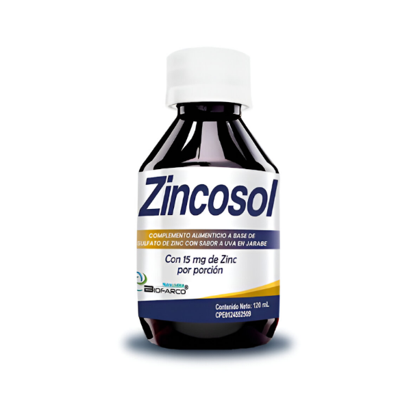 Zincosol Sulfato De Zinc Uva Jarabe 120Ml Biofarco