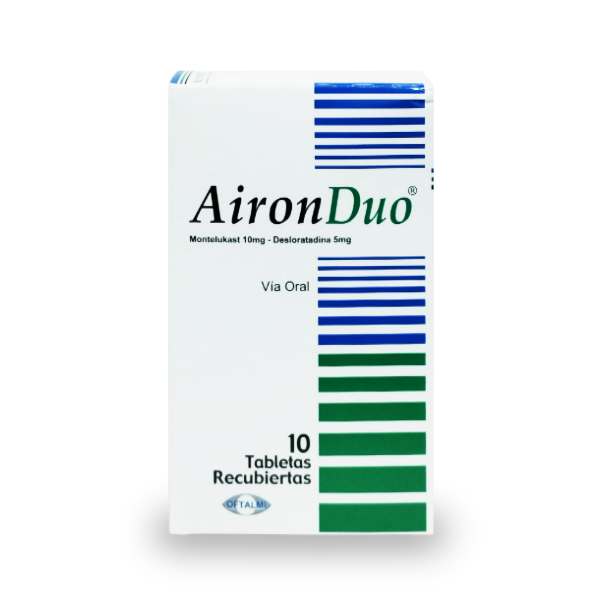 Airon Duo Desloratadina + Montelukast 10Mg/5Mg X 10 Tabletas Oftalmi