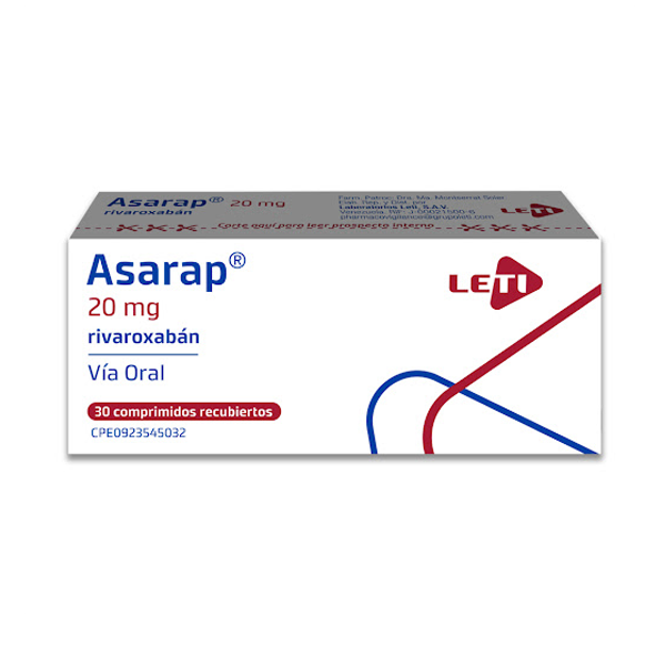 Asarap Rivaroxaban 20Mg. X 30 Comprimidos Leti