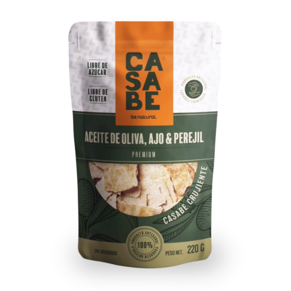 Be Natural Casabe Sabor Ace De Oliva Ajo - Perejil.220Gr