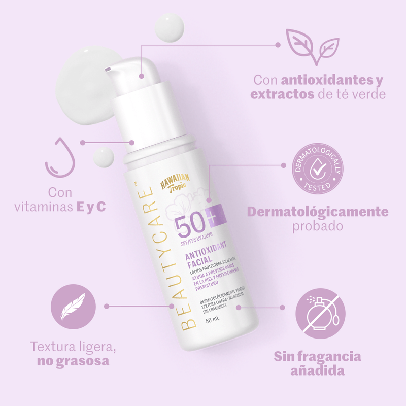 Hawaiian Tropic Protector Solar Antioxidante 50Spf 50Ml - Imagen 3
