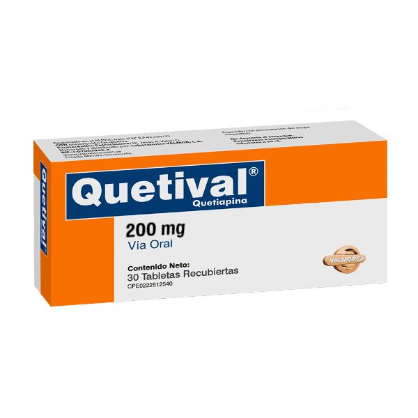 Quetival Quetiapina 200Mg X 30 Tabletas Valmorca