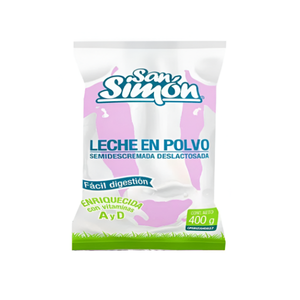 San Simon Leche Semidescremada Deslactosada Polvo 400Gr