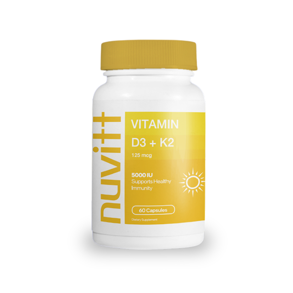 Vitamina D3 + K2 5000 I.U/125Mcg X 60 Capsulas Nuvitt