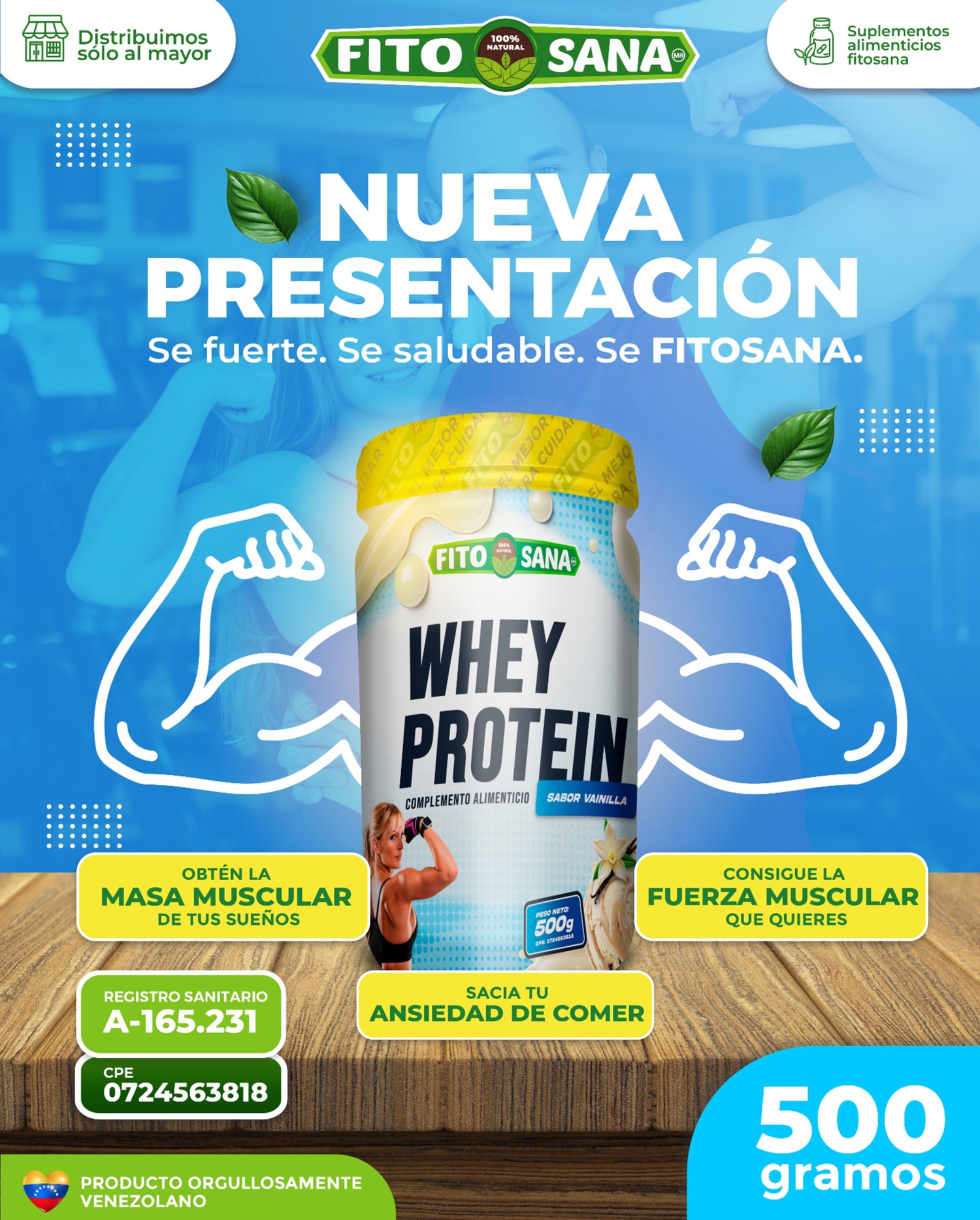 Whey Protein Sabor Vainilla X 500Gr Fitosana - Imagen 2